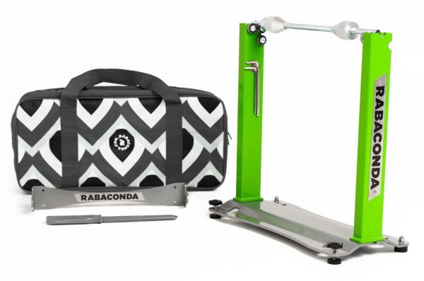 Rabaconda motorcycle wheel balancer with wall mount bracket and carry bag