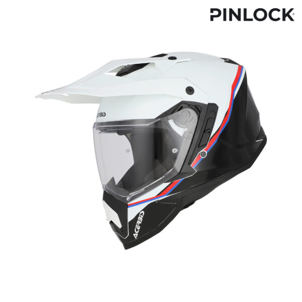 Acerbis Assault Adventure Helmet White Black left side view — ECE 22.06 adventure touring helmet