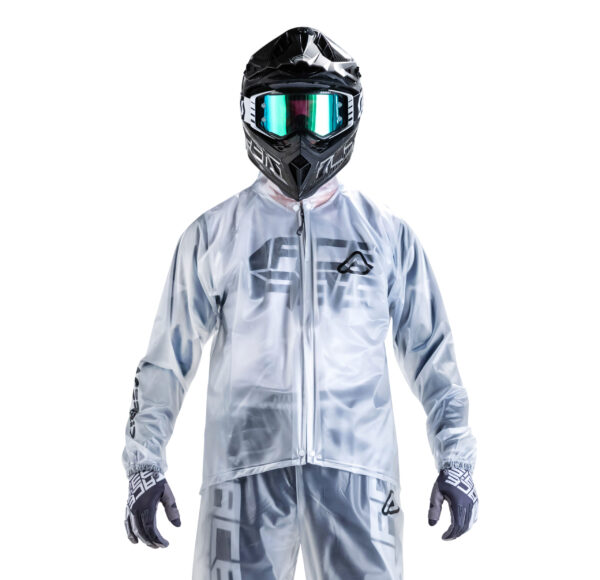 Acerbis MX Rain Transparent Jacket waterproof motorcycle rain jacket front view