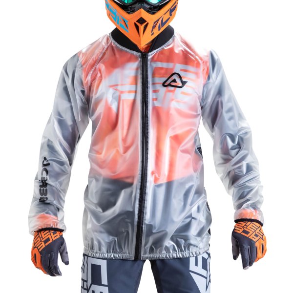 Acerbis MX Rain Transparent Pro Jacket waterproof motorcycle rain jacket front view