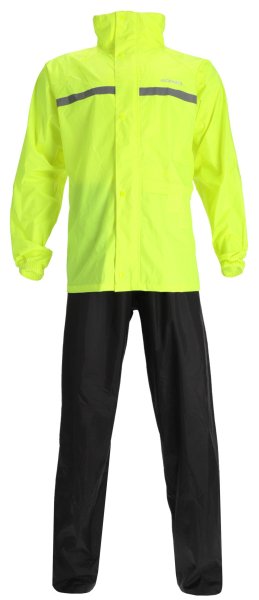 Acerbis Rain Suit Line Hi-Viz Yellow Black waterproof motorcycle rain suit front view