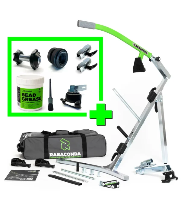 Rabaconda street bike tyre changer ultimate kit with included tools and carry bag