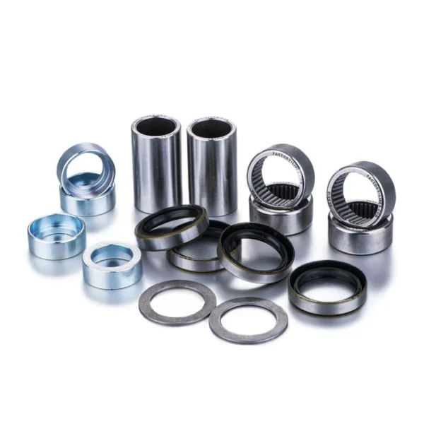 Factory Links swingarm bearing kit with needle bearings sleeves collars washers and dust seals
